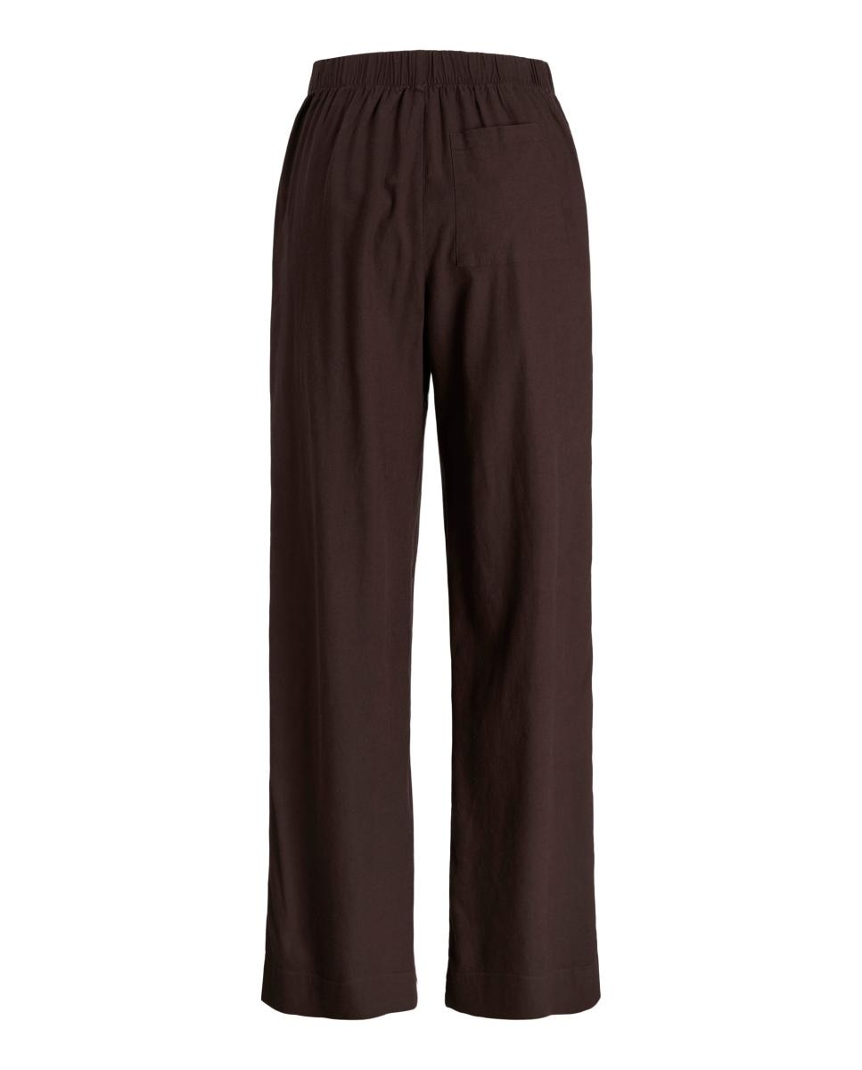Pantalón de mujer de lino wide leg - Jack & Jones - Marrón oscuro Marrón oscuro-7
