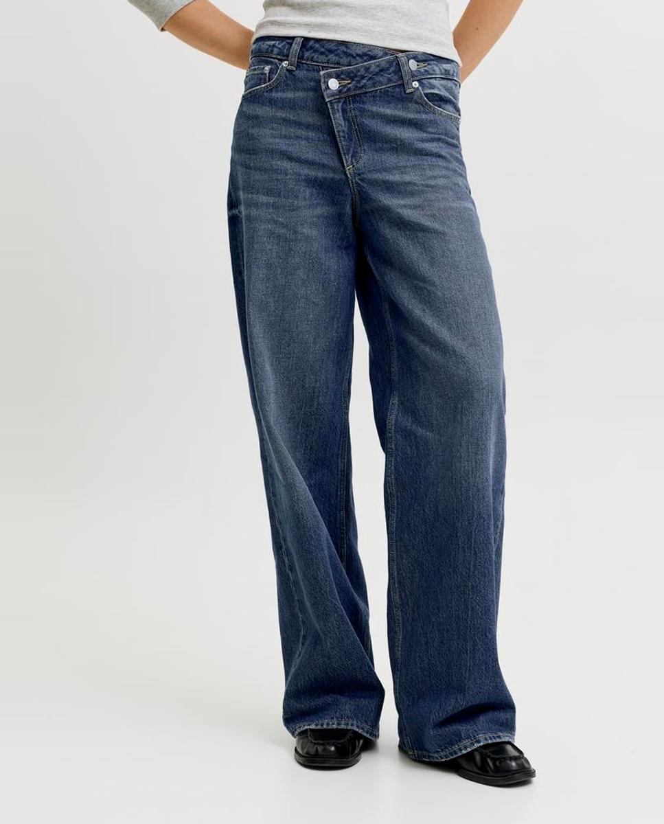 Jeans Tóquio largas com cintura subida Azul-2