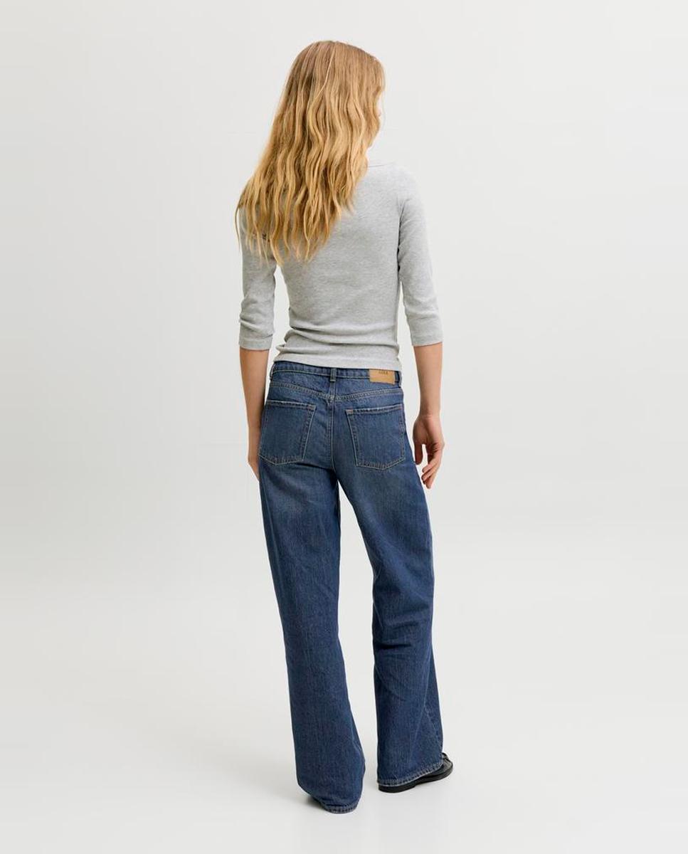 Jeans Tóquio largas com cintura subida Azul-3