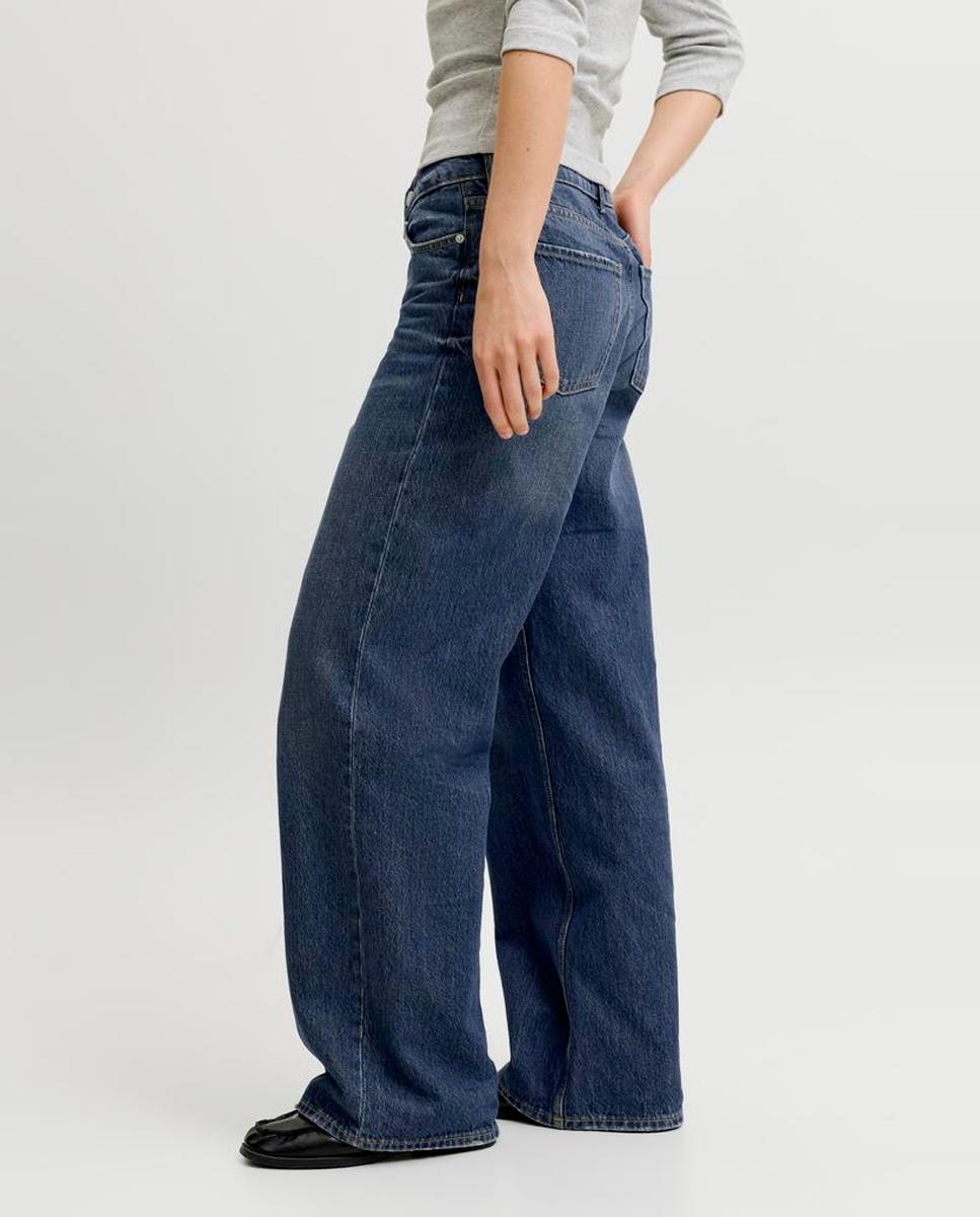 Jeans Tóquio largas com cintura subida Azul-4