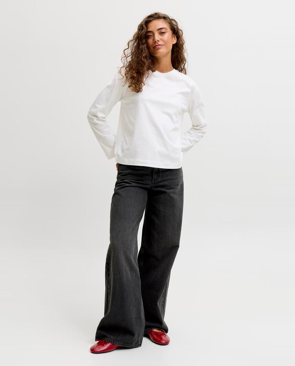 Jeans Oslo Largas com Cintura Média Preto-5