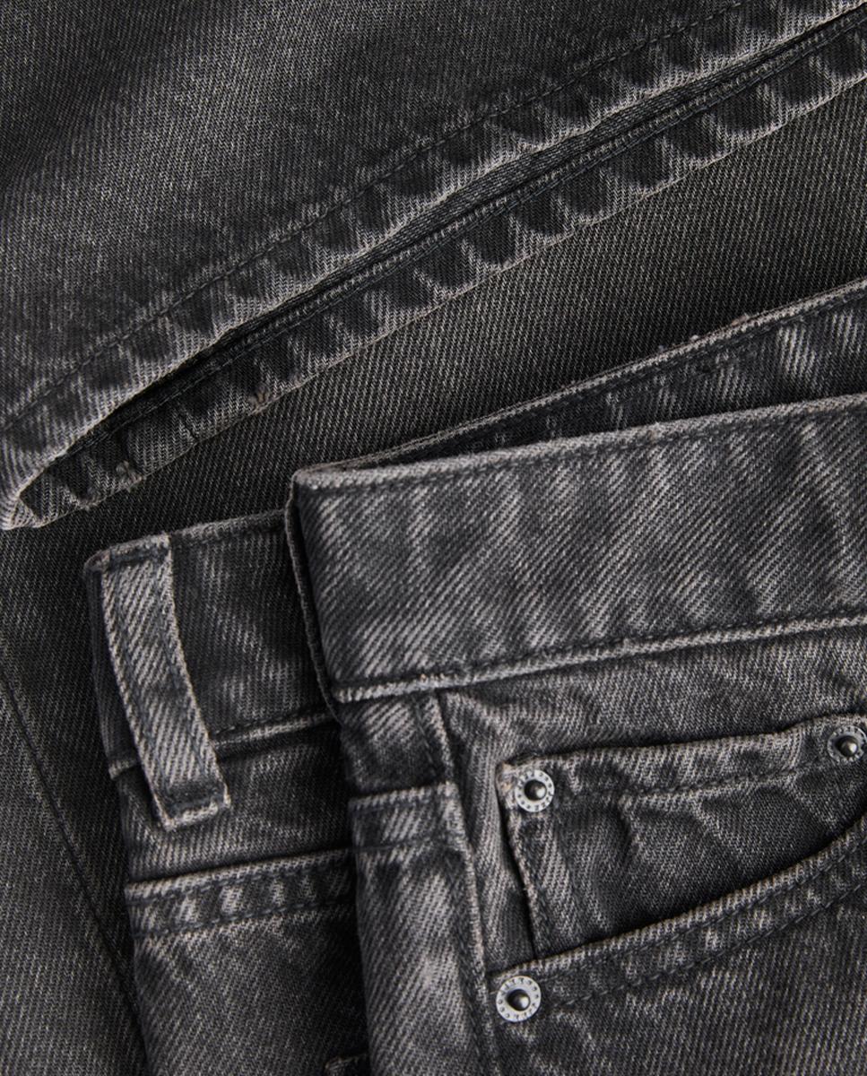 Jeans Oslo Largas com Cintura Média Preto-9