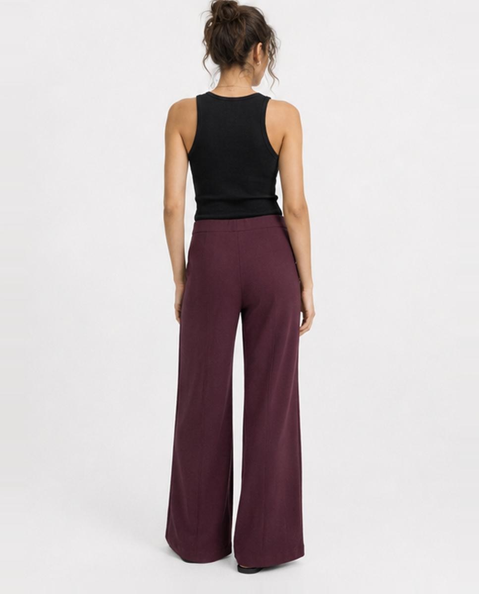 Pantalón de mujer pierna ancha - Jack & Jones - Rojo Granate Rojo Granate-2