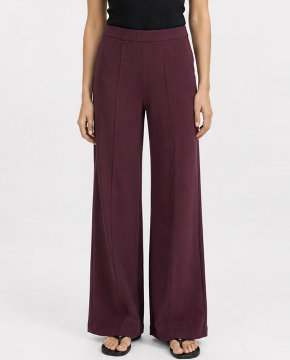 Pantalón de mujer pierna ancha - Jack & Jones - Rojo Granate Rojo Granate-4