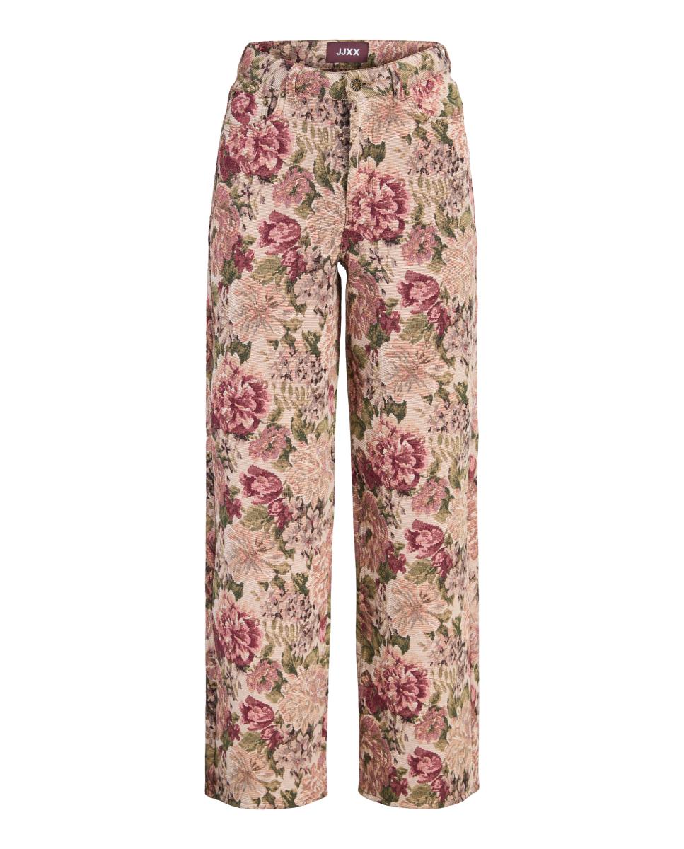 Pantalón de mujer wide leg tejido jacquard - Jack & Jones - Rosa claro Rosa claro-6