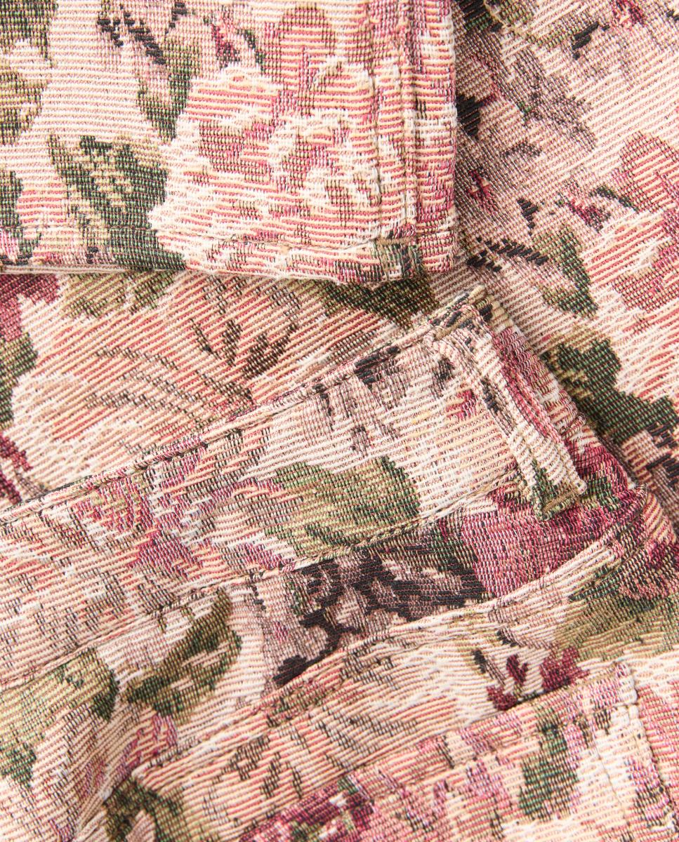 Pantalón de mujer wide leg tejido jacquard - Jack & Jones - Rosa claro Rosa claro-8