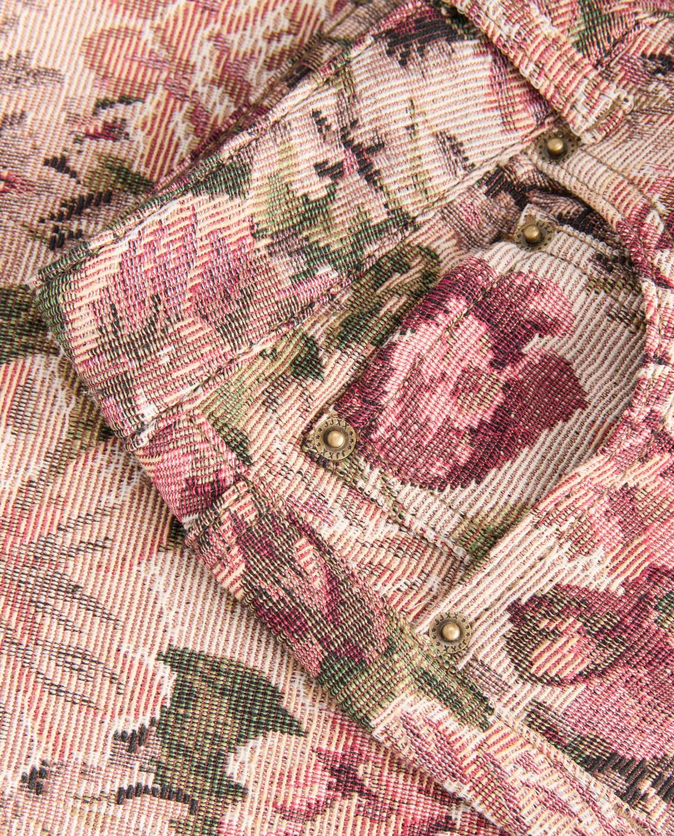 Pantalón de mujer wide leg tejido jacquard - Jack & Jones - Rosa claro Rosa claro-9