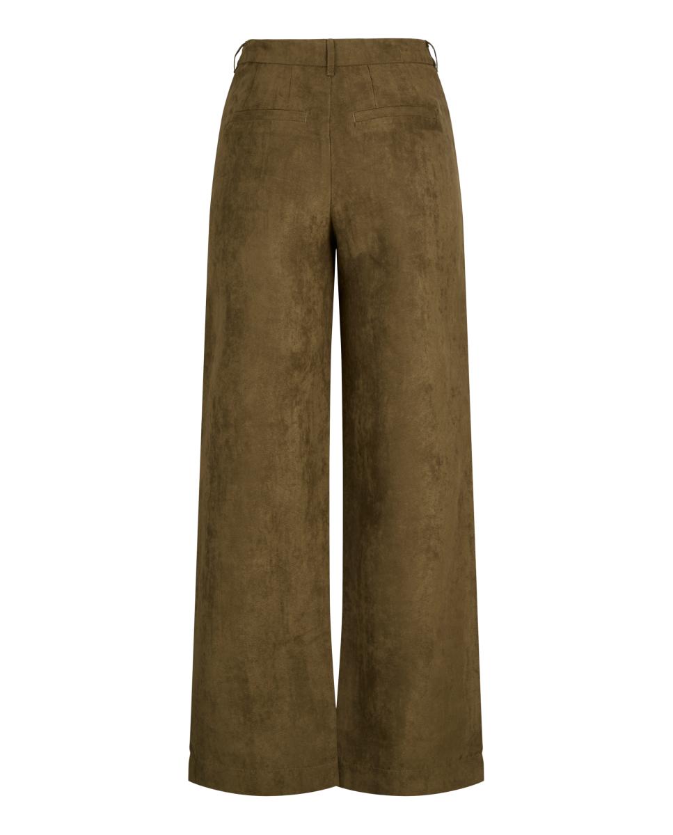 Pantalón de mujer recto de antelina - Jack & Jones - Kaki Kaki-6