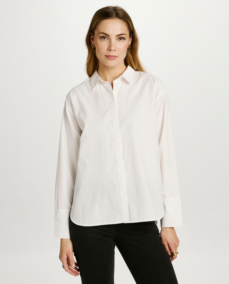 Camisa de popelín de mujer - Jack & Jones - Blanco Blanco-1