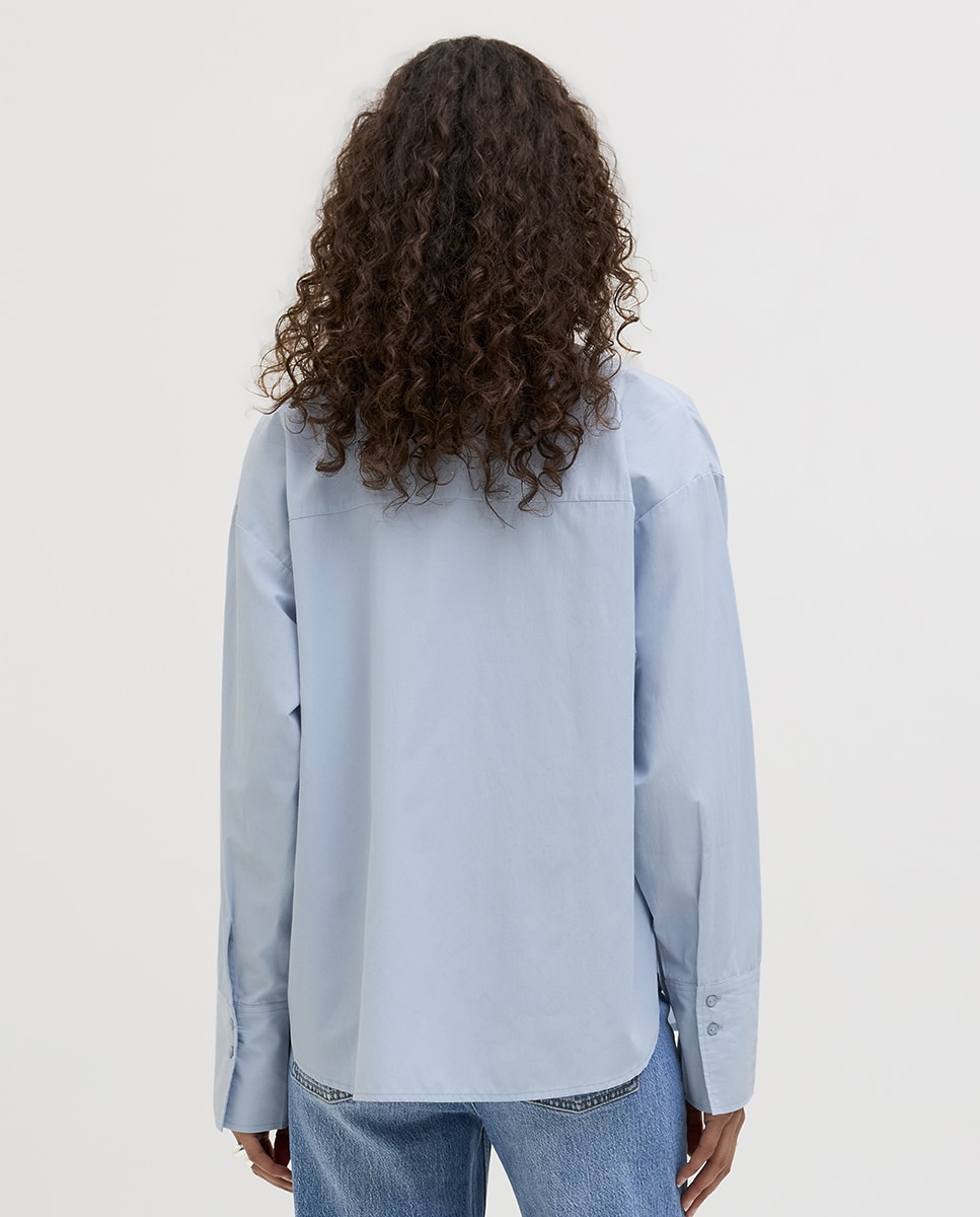 Camisa de popelín de mujer - Jack & Jones - Azul claro Azul claro-2