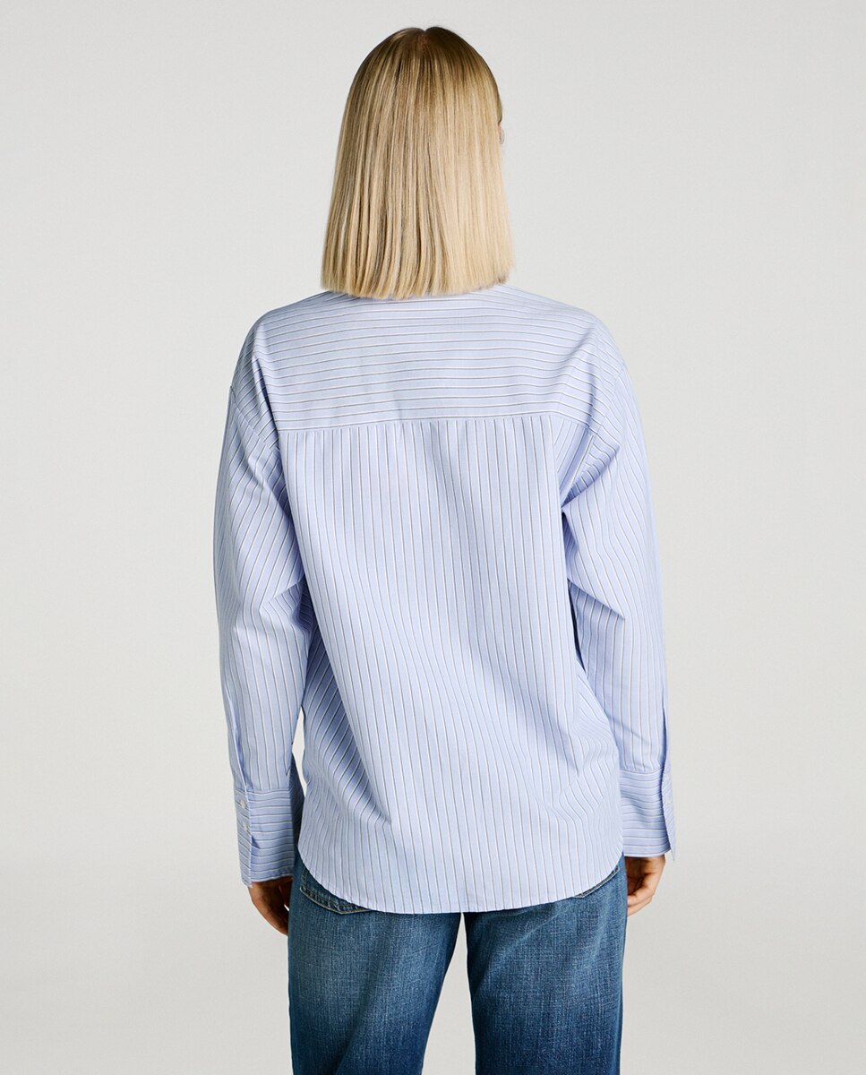 Camisa de popelín de mujer - Jack & Jones - Azul Azul-4
