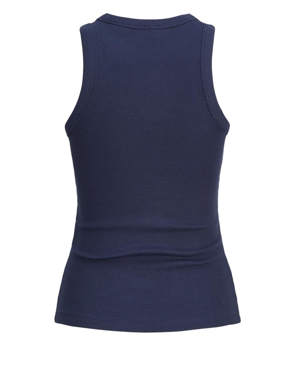 Top Canelado com Gola Halter Azul-marinho-6