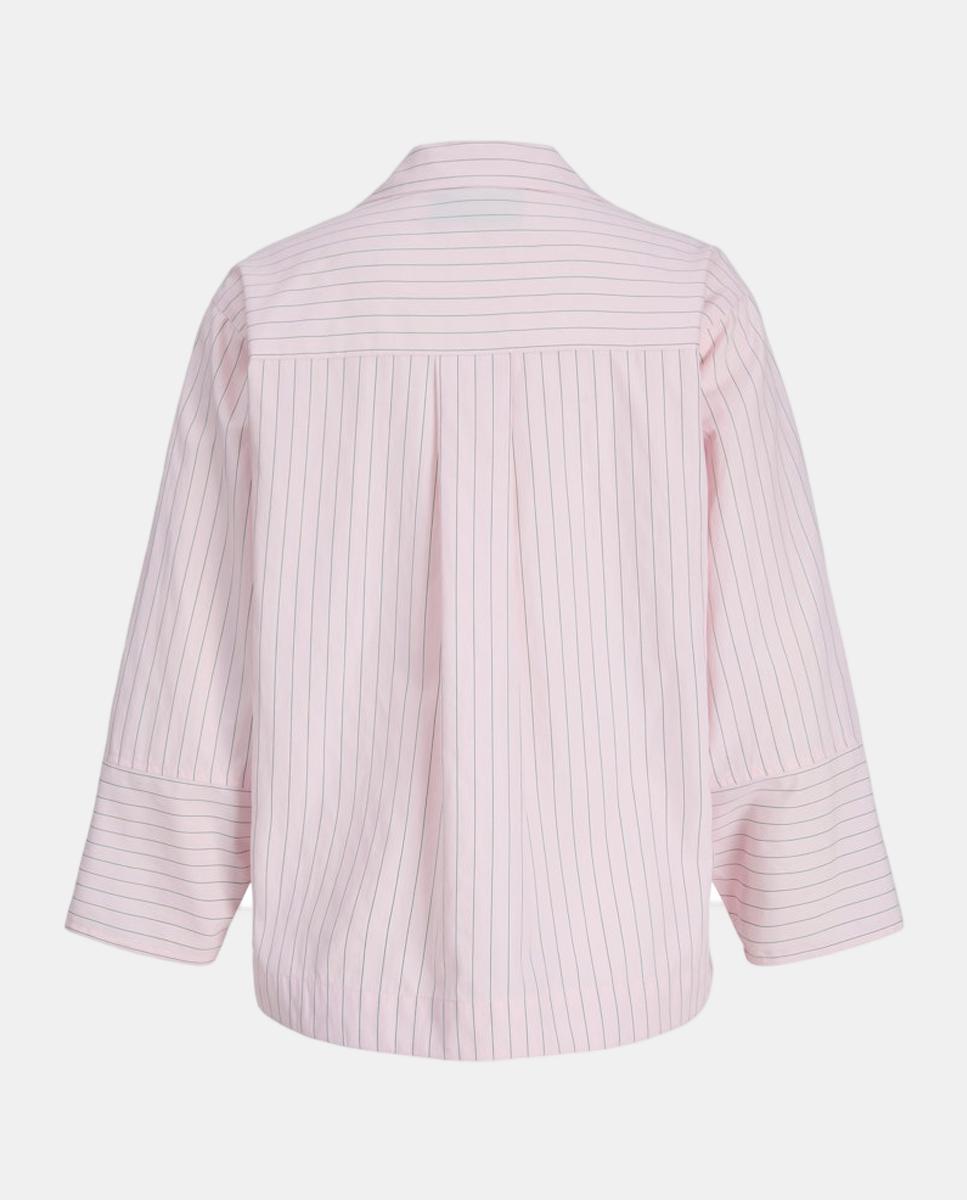Blusa de Popelina com Decote em Bico Rosa-5
