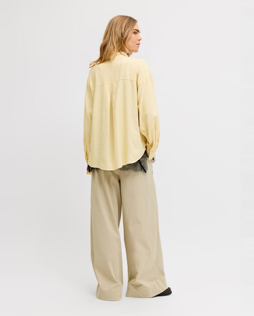 Camisa Oversize de Linho Amarelo-2