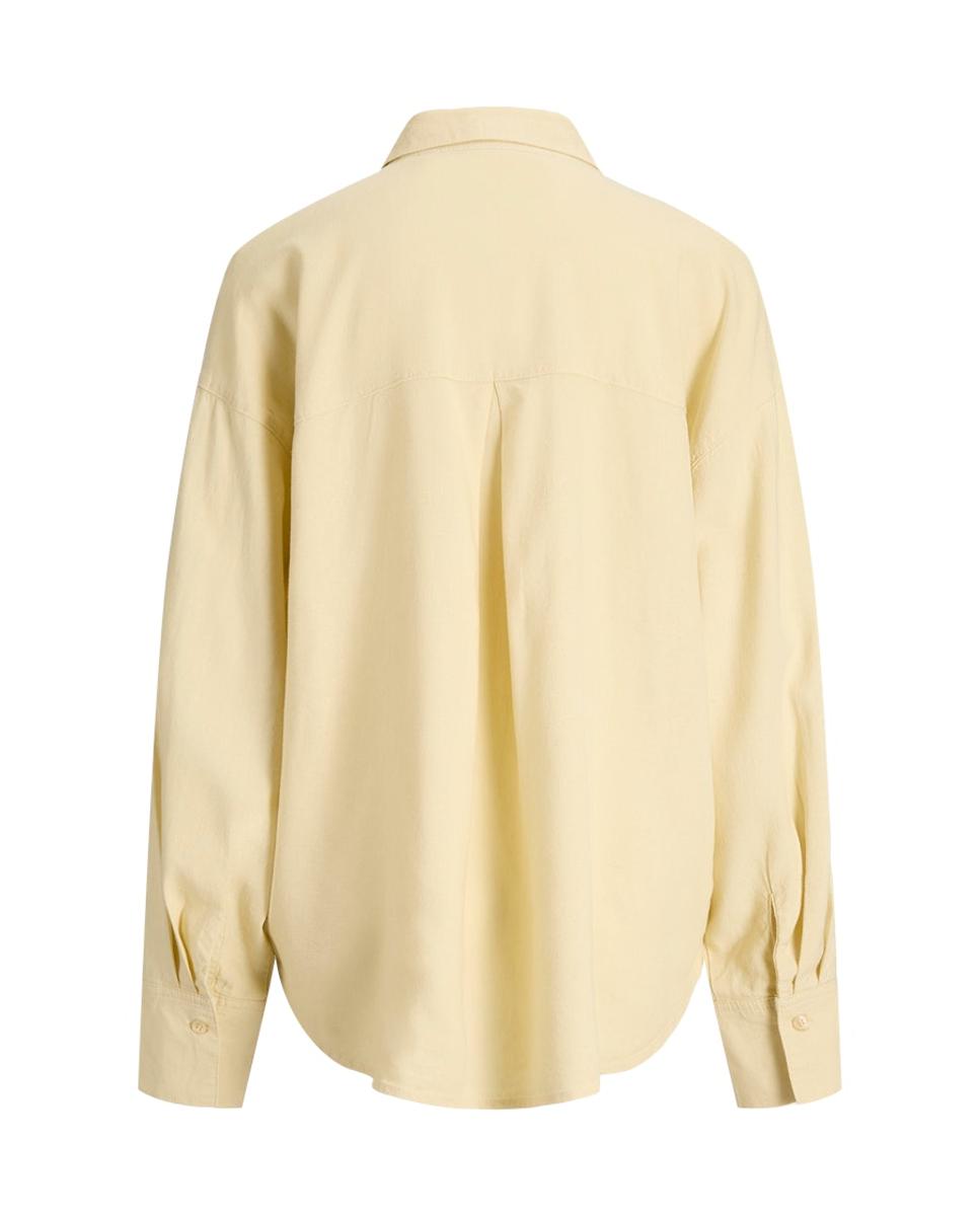 Camisa Oversize de Linho Amarelo-6