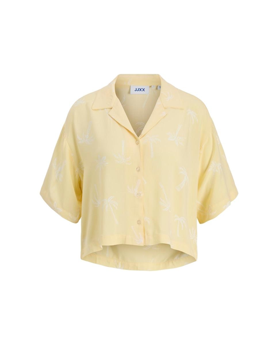 Camisa de Manga Curta com Gola Resort Amarelo-5
