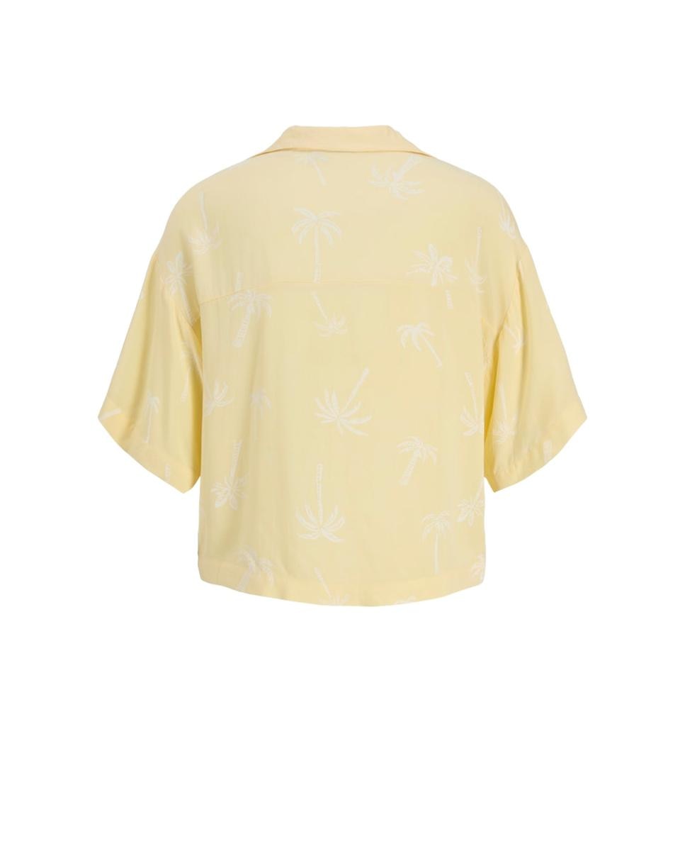Camisa de Manga Curta com Gola Resort Amarelo-6