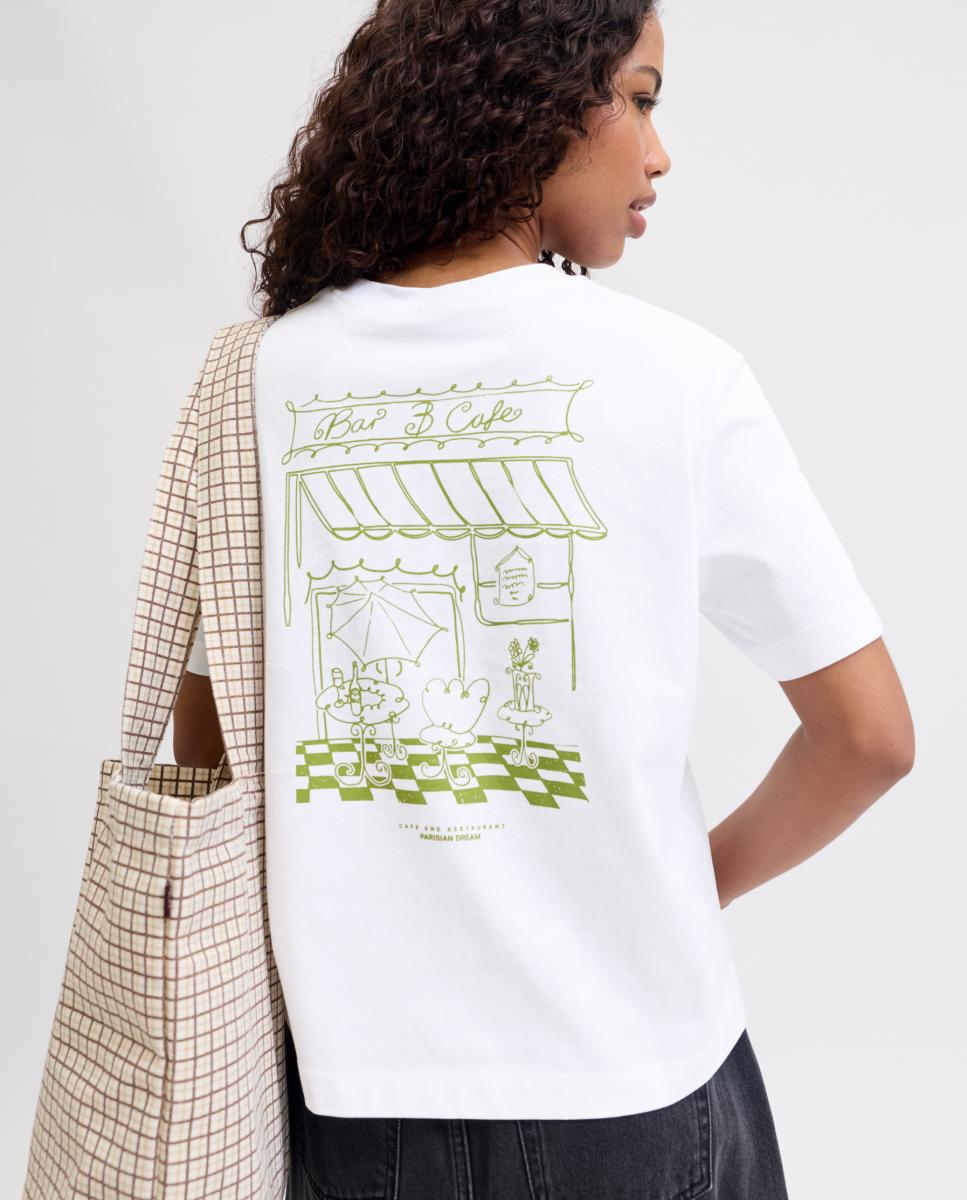 T-shirt com Estampado Traseiro Verde-2