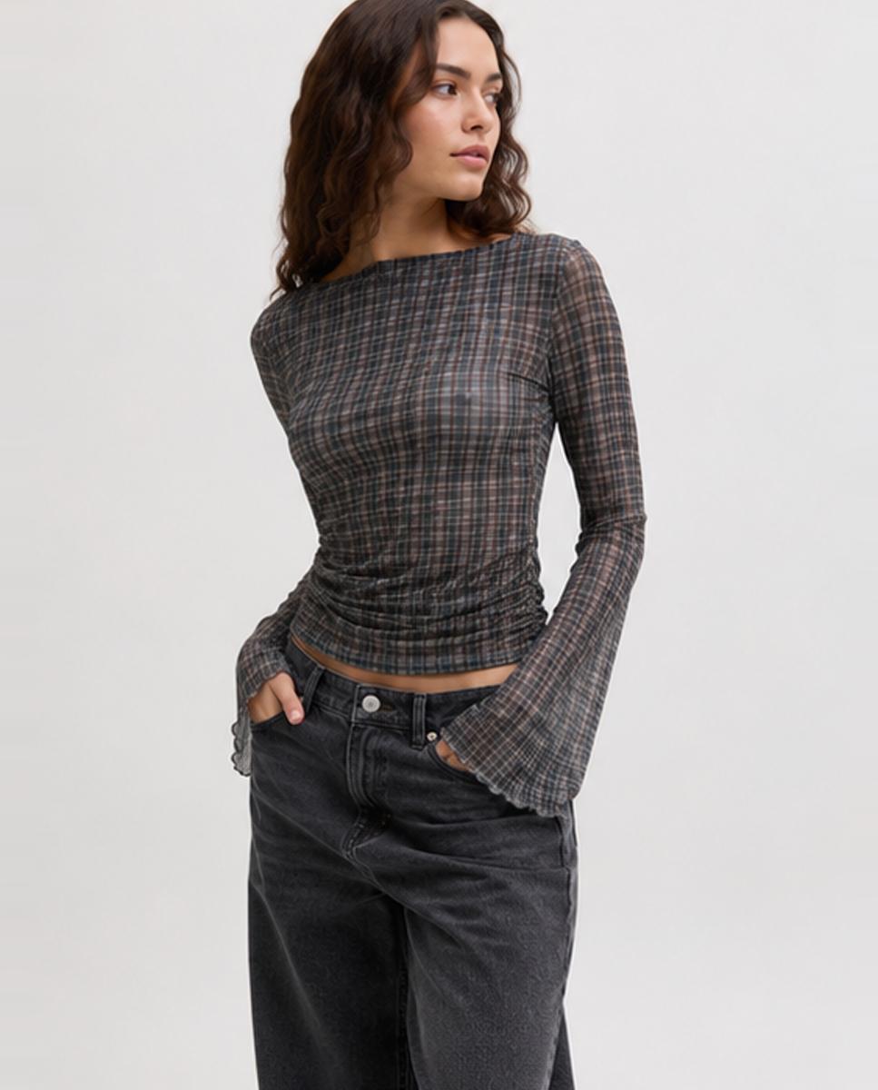 Imagen 3 de Camiseta de mujer manga larga - Jack & Jones - Marrón Marrón