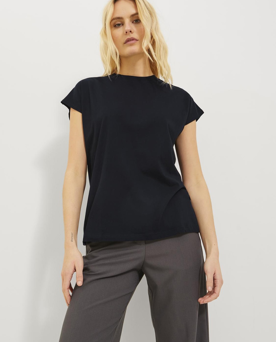 Camiseta de mujer oversize y manga corta - Jack & Jones - Negro Negro-1