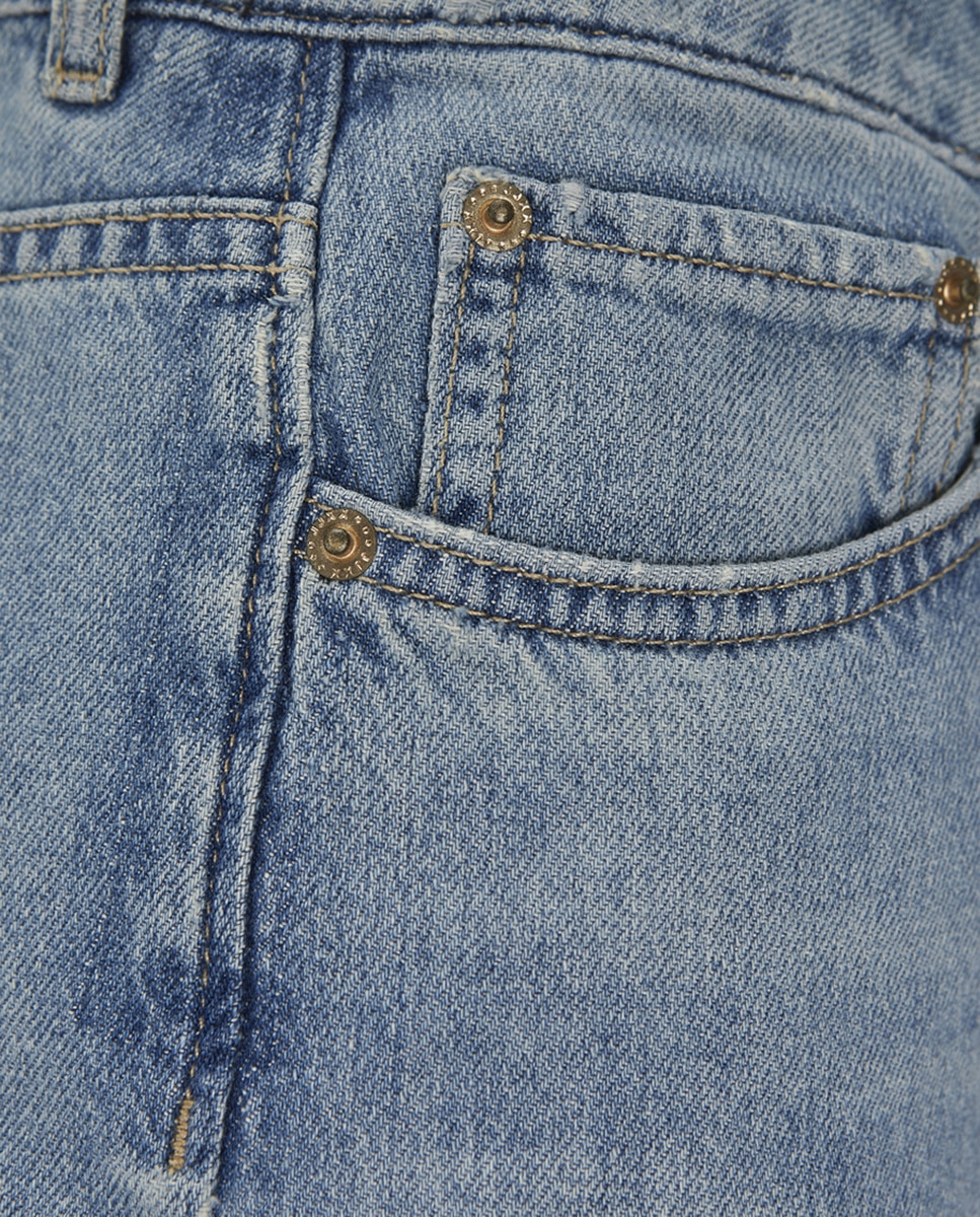 Jeans wide leg com cintura subida Azul-claro-9