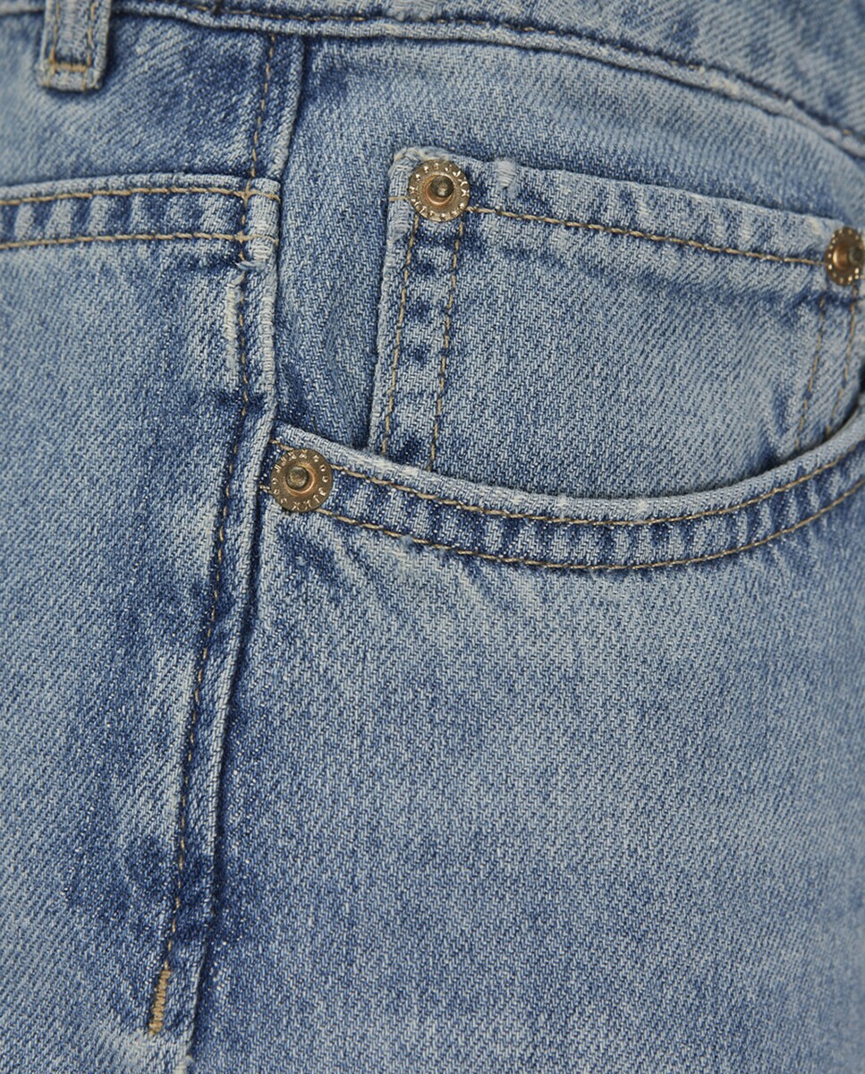 Jeans wide leg com cintura subida Azul-claro-9