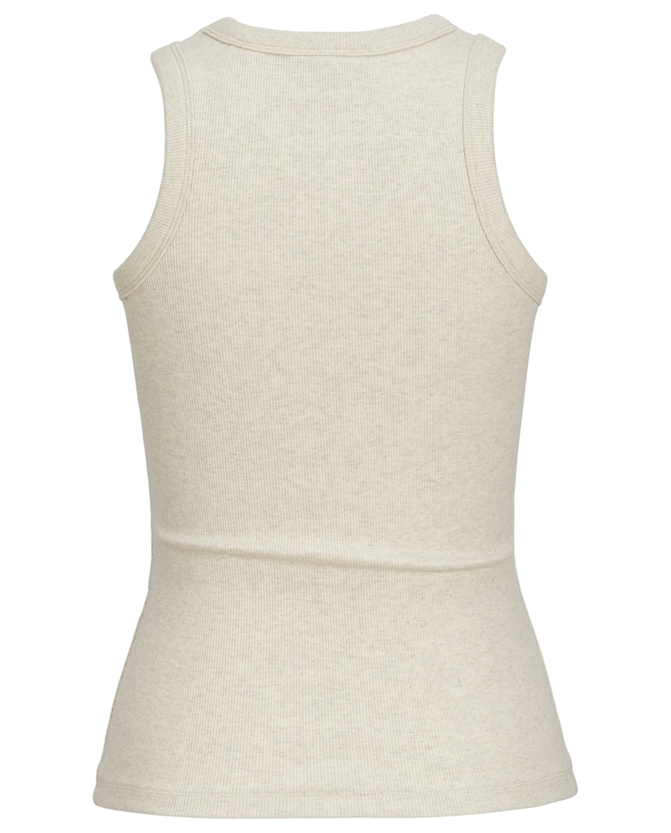 Top Canelado com Gola Halter Bege-8