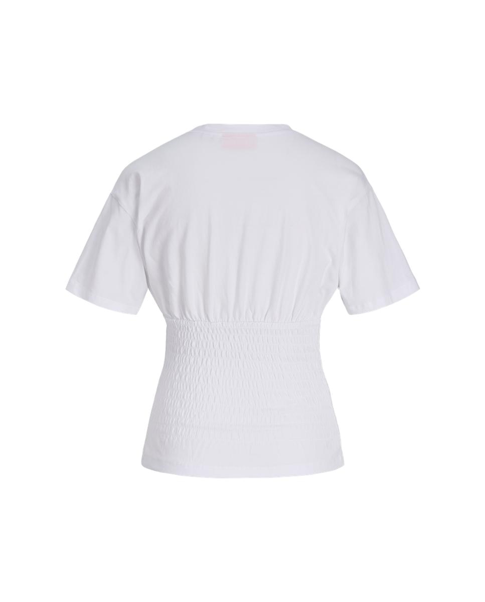Camiseta de mujer manga corta con detalle fruncido - Jack & Jones - Blanco Blanco-6