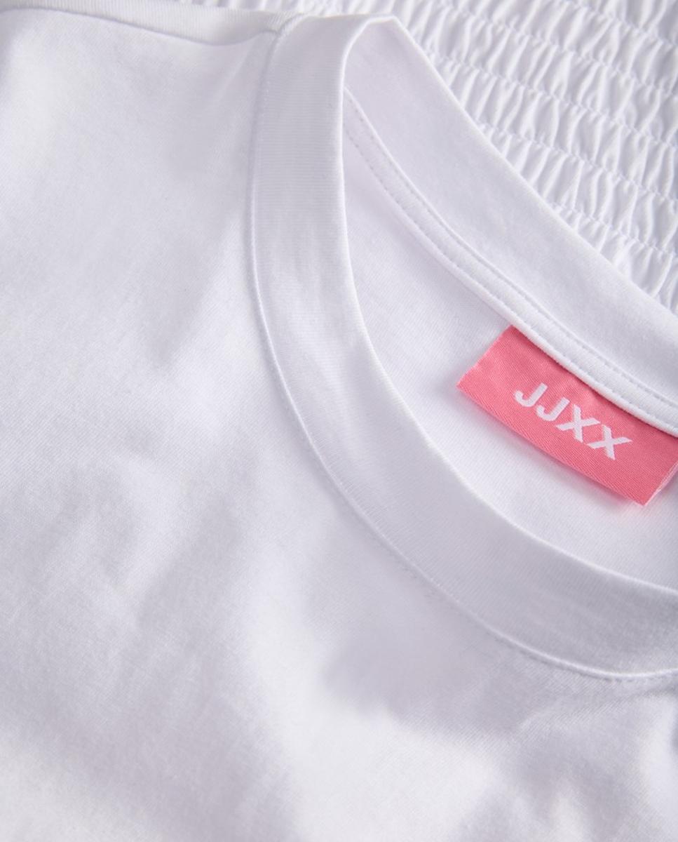 Camiseta de mujer manga corta con detalle fruncido - Jack & Jones - Blanco Blanco-7