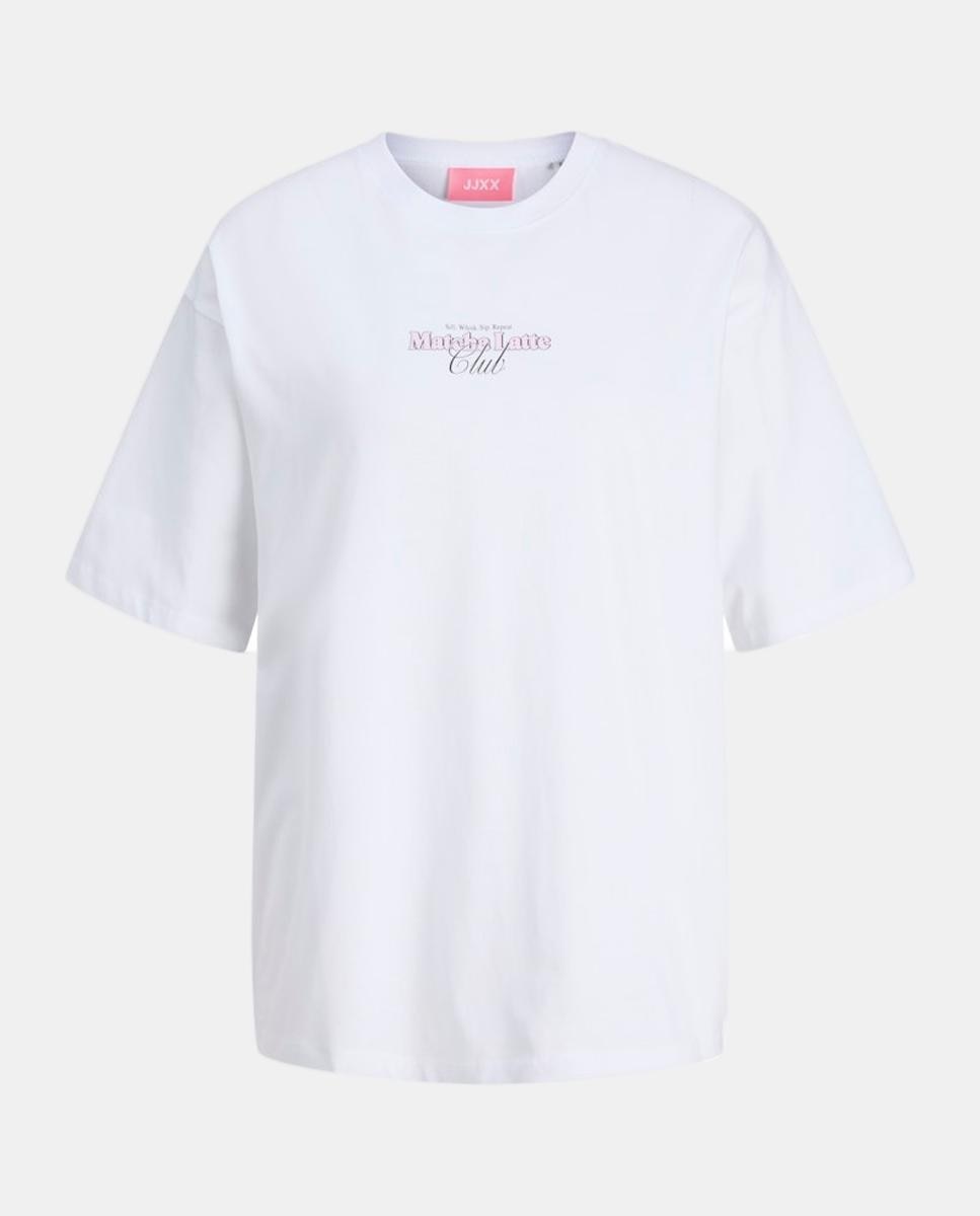 T-shirt de Manga Curta com Estampado Traseiro Branco-4