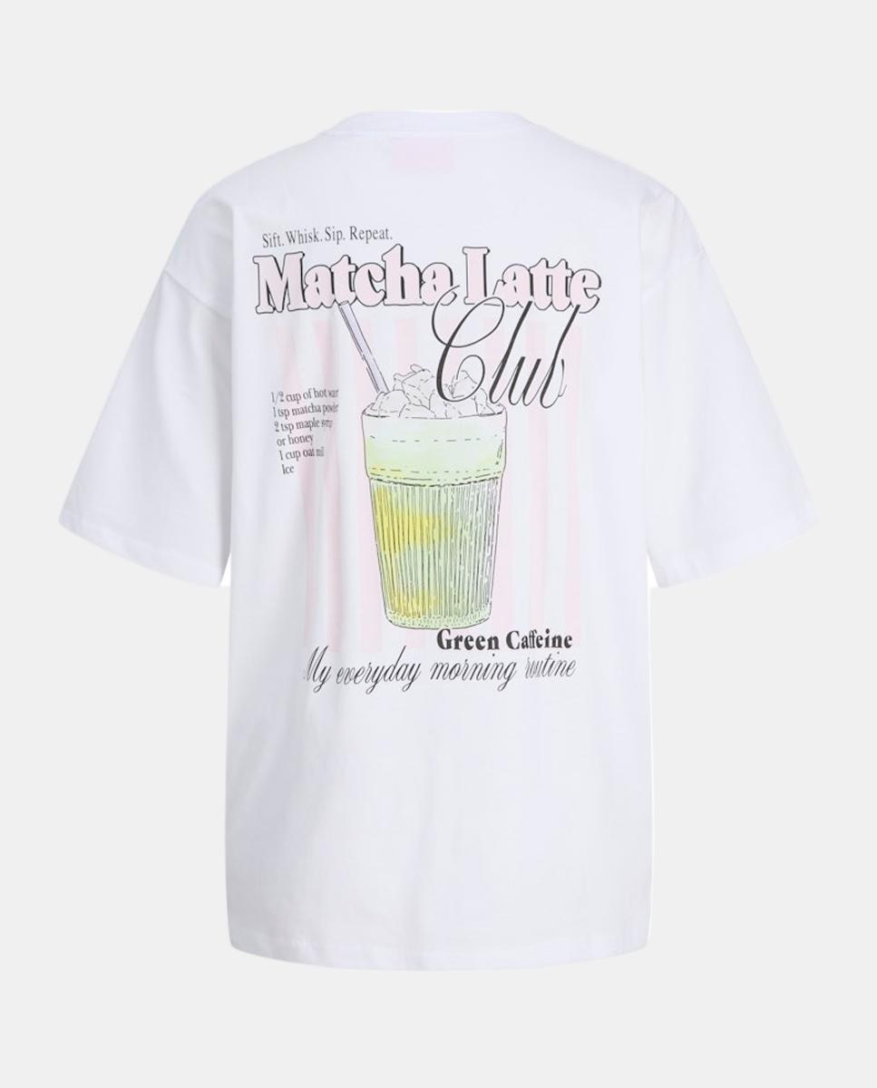 T-shirt de Manga Curta com Estampado Traseiro Branco-5