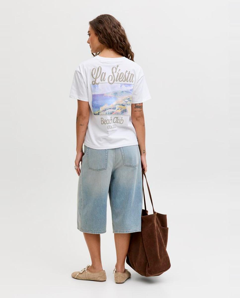 Camiseta de mujer manga corta con back print - Jack & Jones - Blanco Blanco-2