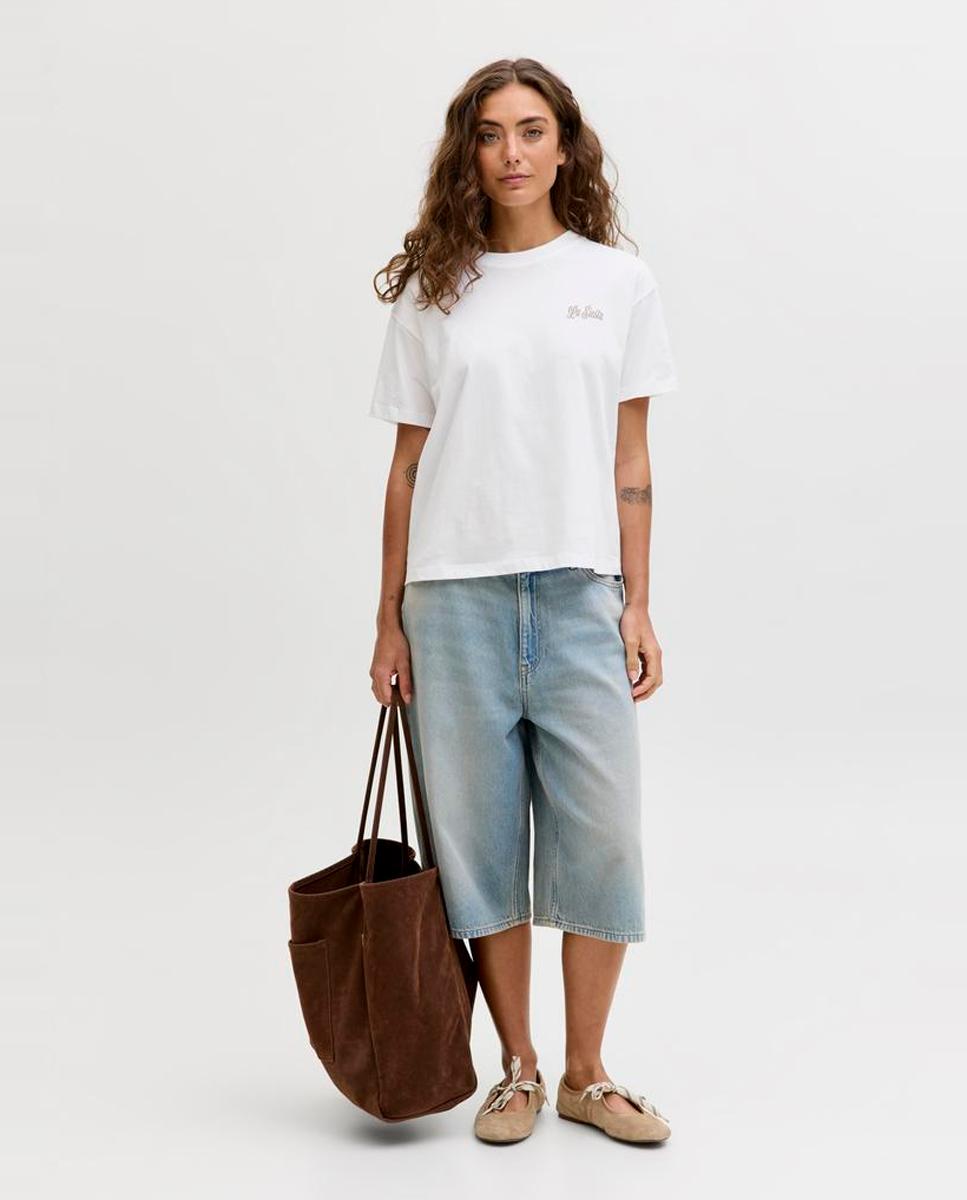 Camiseta de mujer manga corta con back print - Jack & Jones - Blanco Blanco-6
