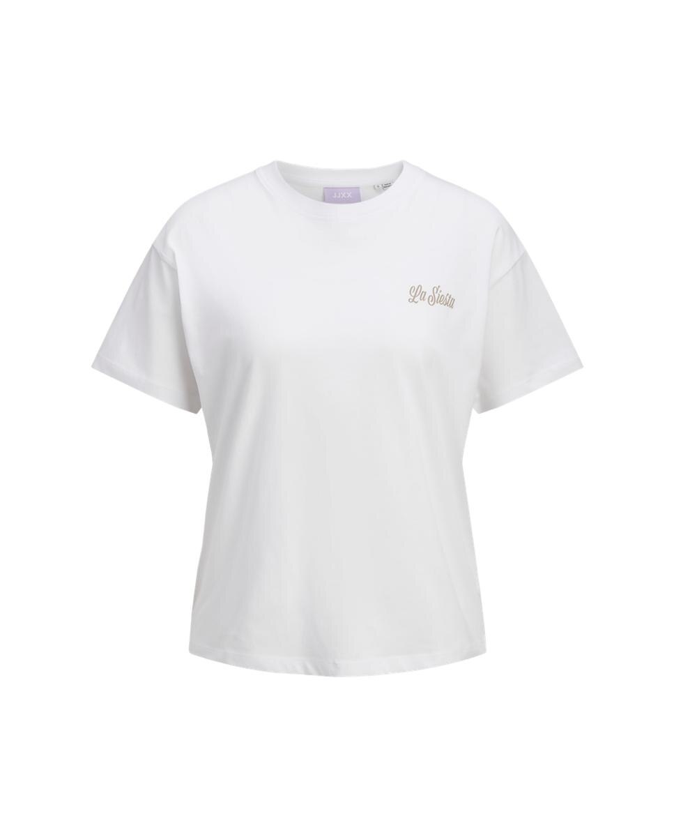 Camiseta de mujer manga corta con back print - Jack & Jones - Blanco Blanco-4