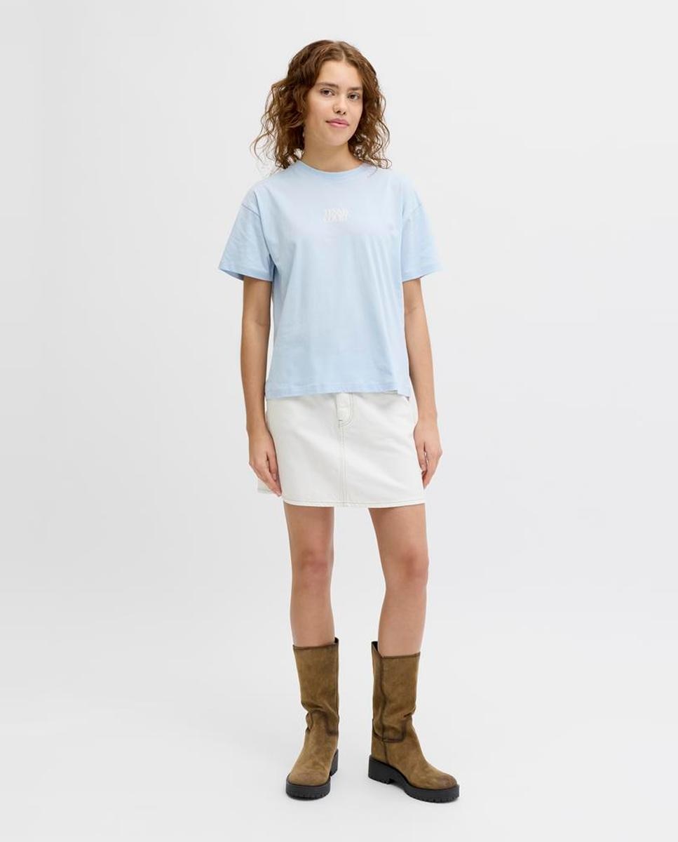 T-shirt de Manga Curta com Estampado Traseiro Azul-claro-6