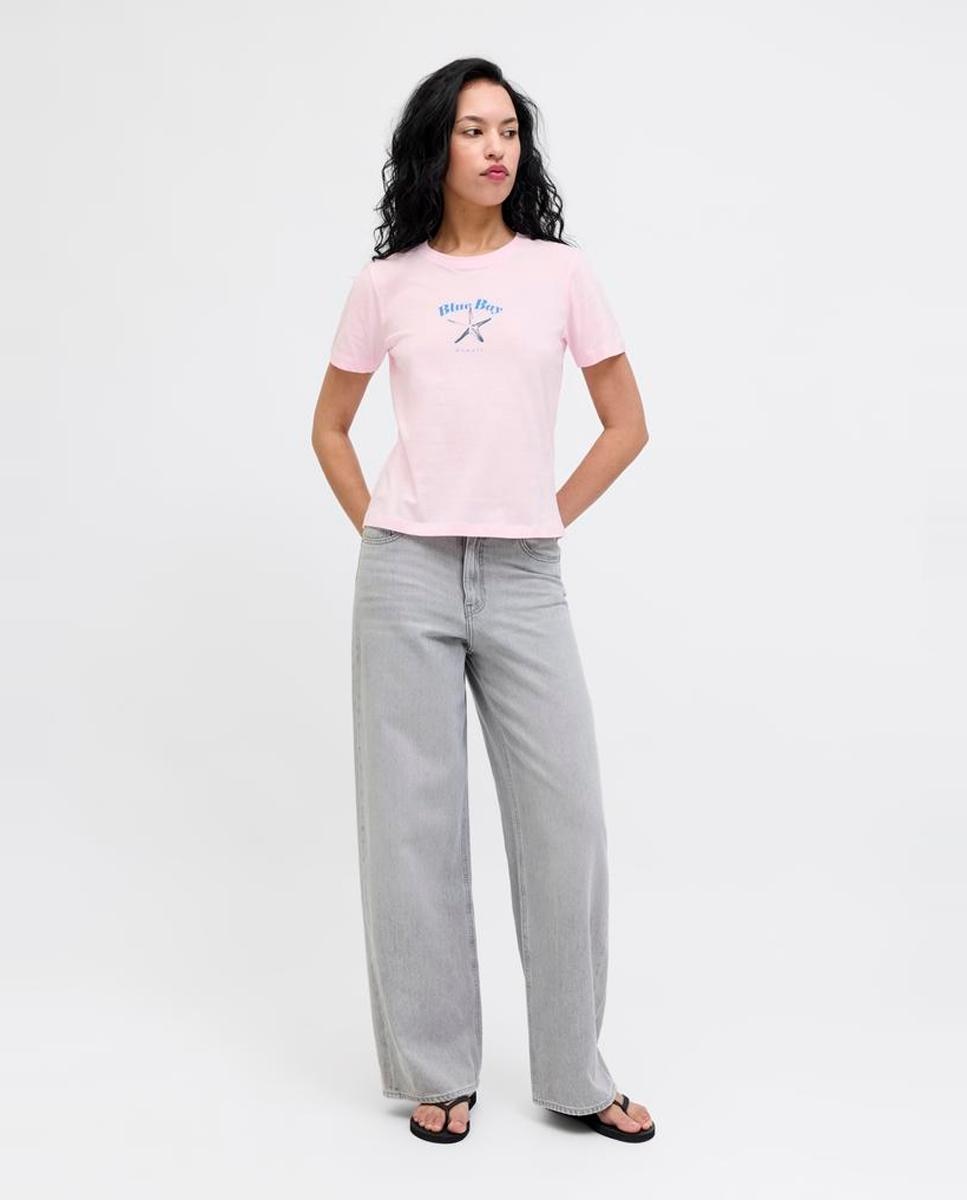 T-shirt de mulher com manga curta Rosa-8