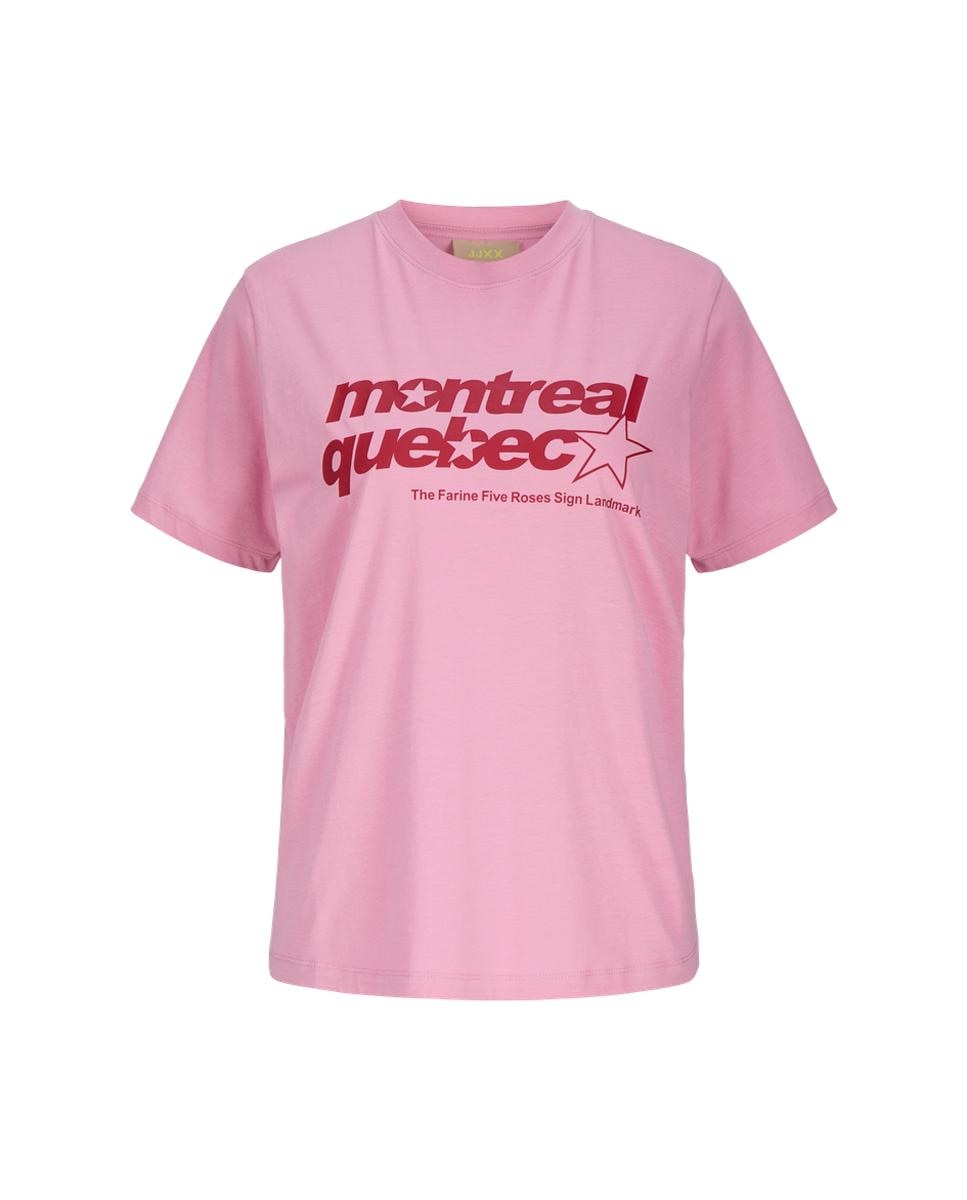 T-shirt de mulher com manga curta Rosa-5