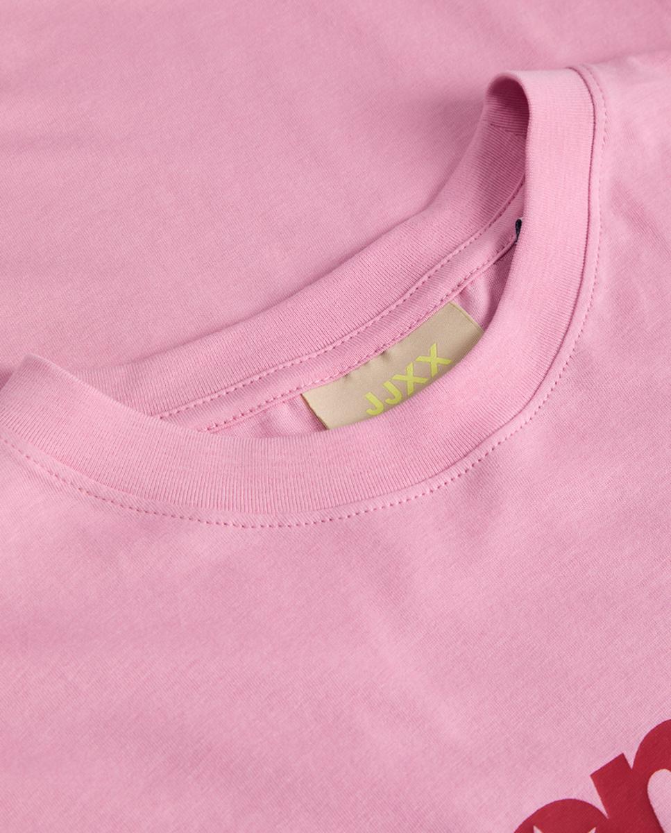 T-shirt de mulher com manga curta Rosa-8