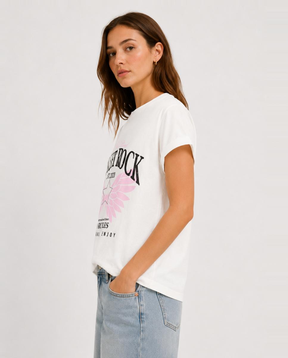 Camiseta dibujo frontal - Jack & Jones - Blanco hielo Blanco hielo-3