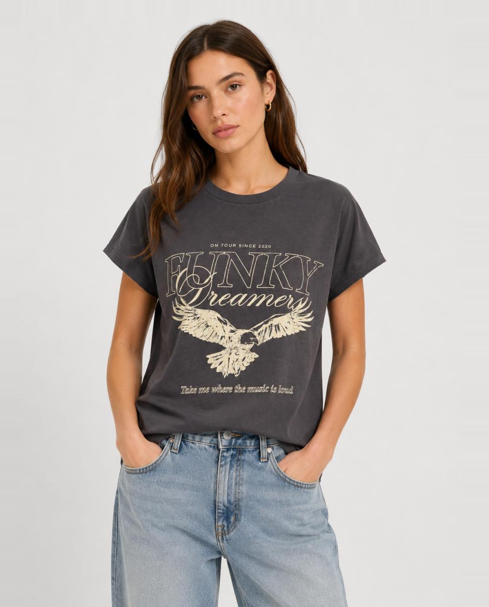 Camiseta dibujo frontal - Jack & Jones - Gris oscuro Gris oscuro-1