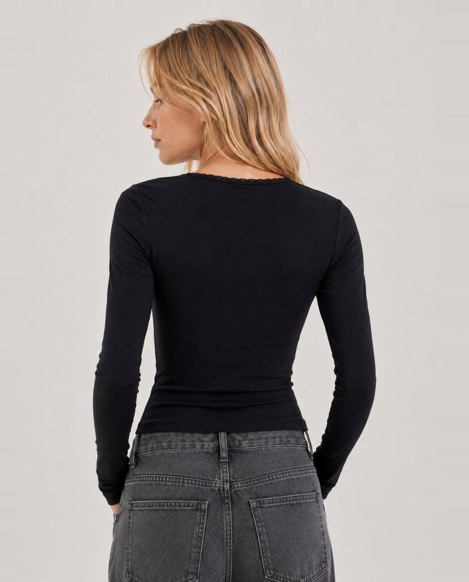 Camiseta de mujer manga larga - Jack & Jones - Negro Negro-2