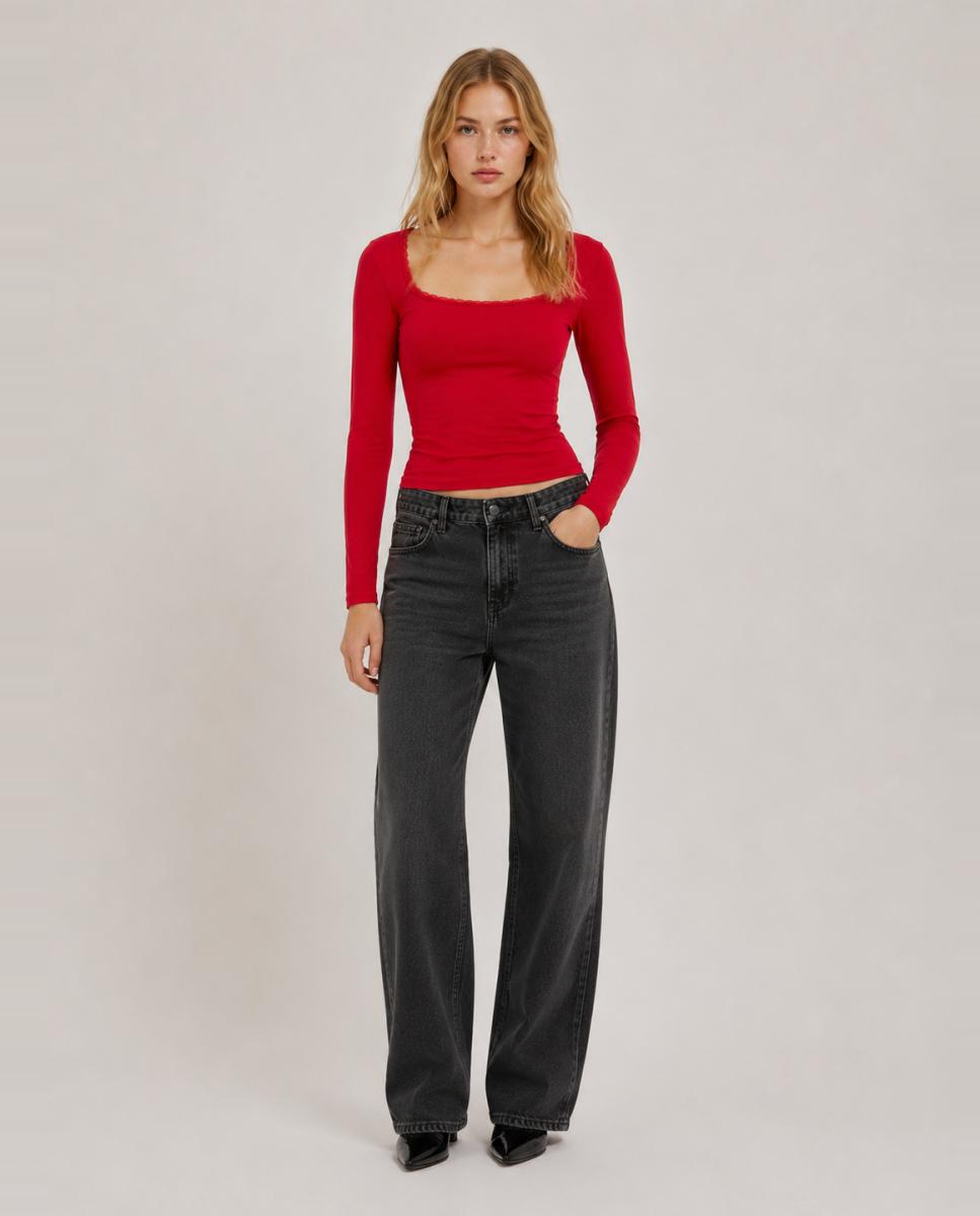 Camiseta de mujer manga larga - Jack & Jones - Burdeos Burdeos-3