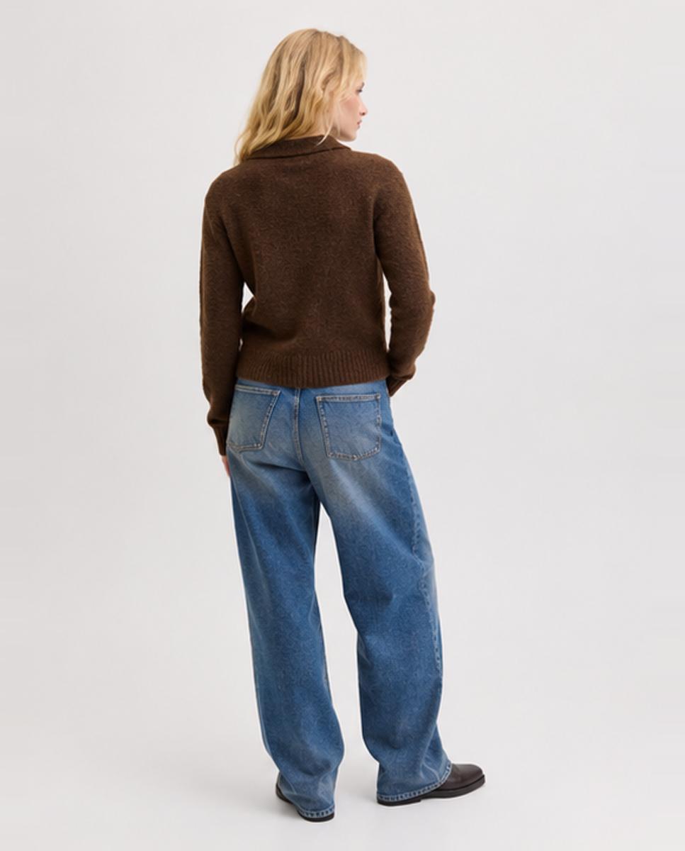 Jersey de mujer cuello polo - Jack & Jones - Cuero Cuero-2