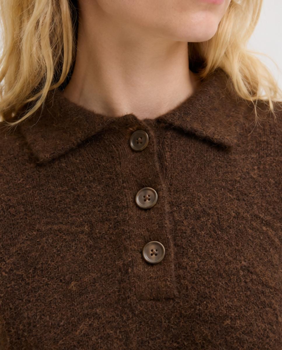 Jersey de mujer cuello polo - Jack & Jones - Cuero Cuero-4