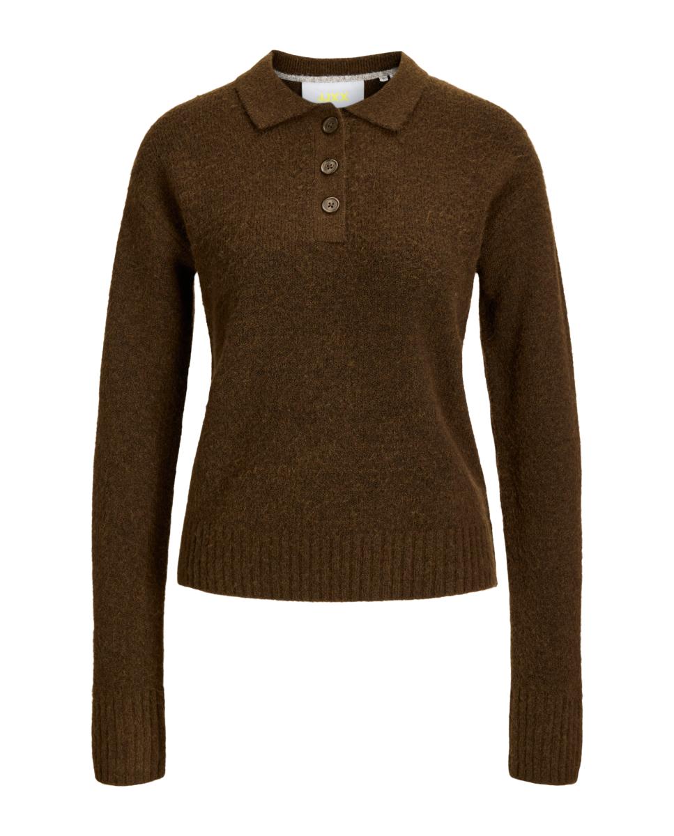 Jersey de mujer cuello polo - Jack & Jones - Cuero Cuero-5