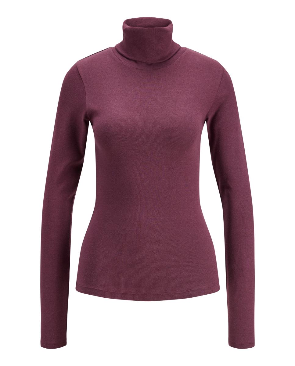 Camiseta de mujer manga larga y cuello alto - Jack & Jones - Burdeos Burdeos-5