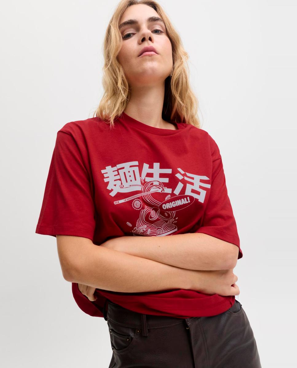 Imagen 3 de Camiseta de mujer - Jack & Jones - Rojo Rojo