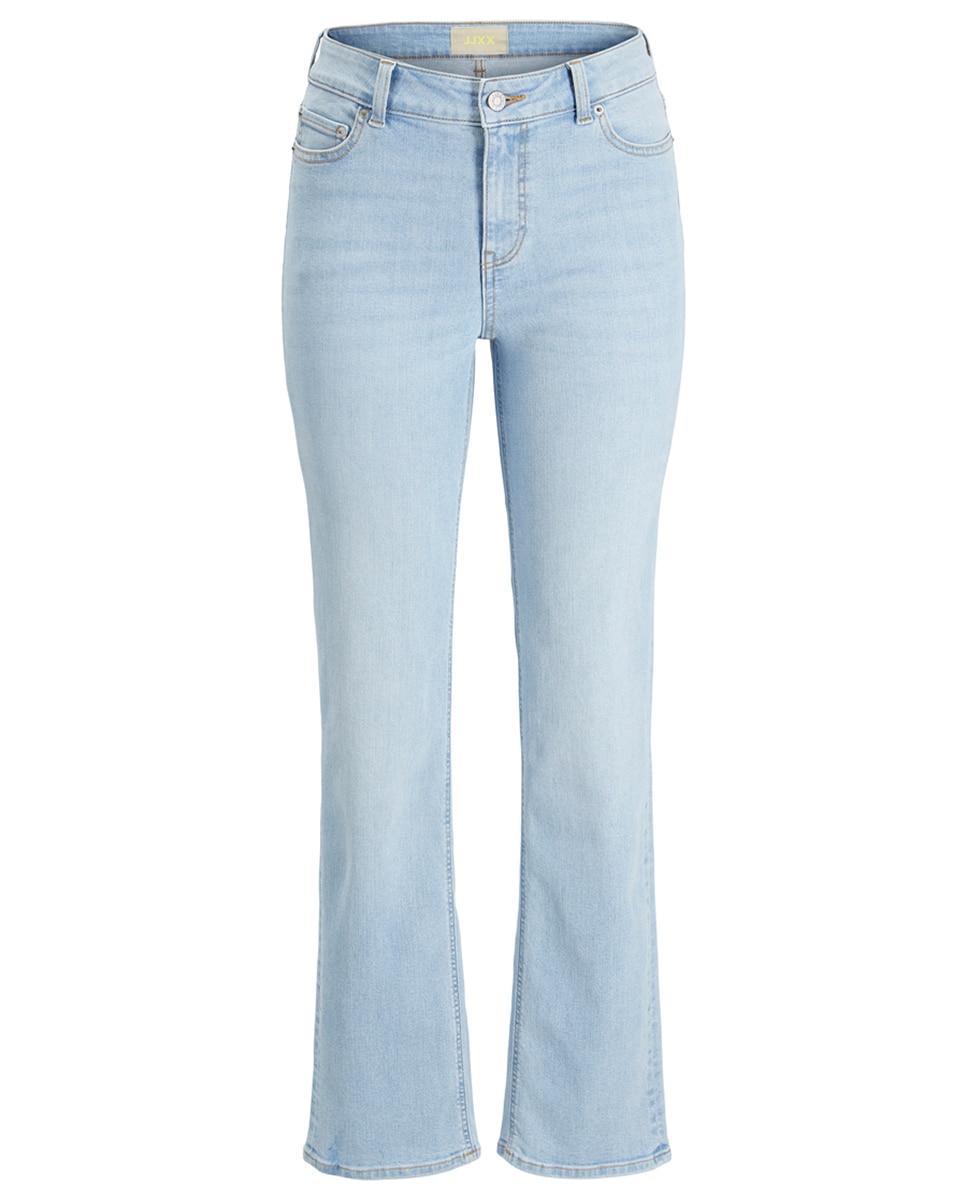 Jeans de Cintura Média Azul-claro-5