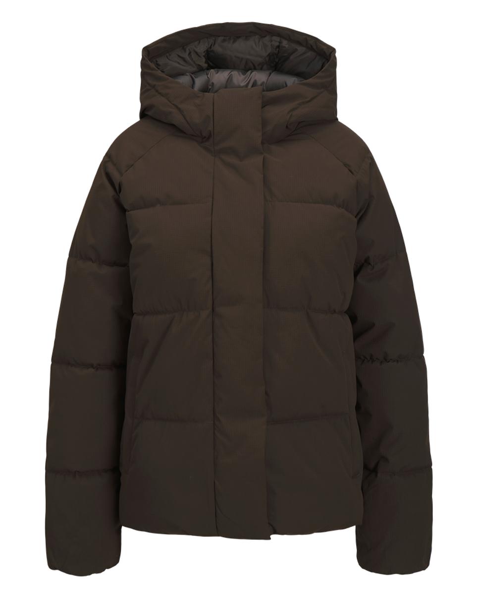 Chaqueta acolchada de mujer con capucha - Jack & Jones - Crema Marrón oscuro-5