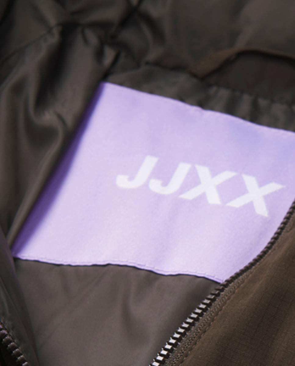 Chaqueta acolchada de mujer con capucha - Jack & Jones - Crema Marrón oscuro-7